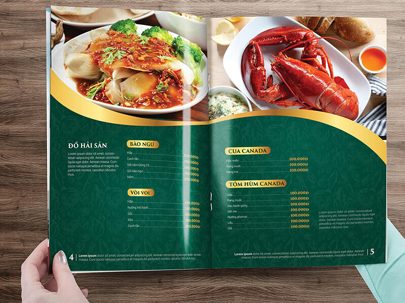 In thực đơn Menu dành cho nhà hàng giá rẻ lấy ngay tại Hà Nội